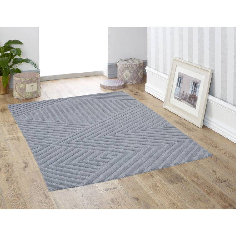 Ebern Designs Harjun Sahara Hand Tufted Wool Grey Rug Wayfair.co.uk